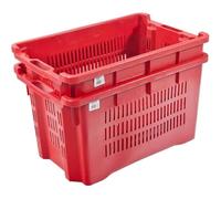 LoviStore Cassetta in Pvc Sovrapponibile Impilabile Ideale per la Raccolta e Trasporto di Frutta e Prodotti in Agricoltura e Vendemmia, Inseribile Capacità Lt 40, cm 56x35x31 (1, Tutta Forata)