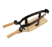 LoviStore Morsa Ferma Porta Prosciutto in Ferro Battuto, Base e Manici in Legno, Made in Italy, Morsa a Cerniera Professionale Ideale per Tagliare Prosciutto