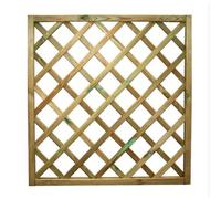 LoviStore Pannello Grigliato Quadrato 90 x 90 cm Legno di Pino Fresco Impregnato Quadro Recinzione Griglia Giardino Terrazzi Balconi Piante Rampicanti Divisorio Arredo Decorativo