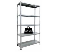 LoviStore Scaffale Securkit Pro-Metal, Ripiano, Mensola, Supporto, Espositore, Mobile a ripiani, Struttura modulare in Lamiera d'Acciaio Verniciato, Portata 400kg, 100 x 40 x h186