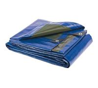 LoviStore Telone Occhiellato Extra Pesante 280 gr/mq, Polietilene Alto Spessore Blu e Grigio, Copertura Impermeabile Multiuso per Agricoltura, Edilizia, Piscina, Legna, Auto, Moto, Campeggio (4x5 mt)