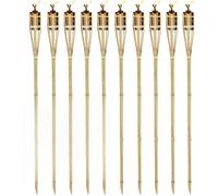 LoviStore Torcia in Bambù h 90 cm, Fiaccola da Giardino con Contenitore per Olio Lampante, Candele ad Olio per Stoppini per Esterni, Canna in Bamboo, Illuminazione Viali, Spazi Esterni (10)