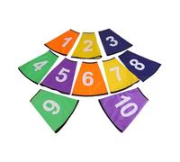 LOVIVER 10x Copriconi numerati, Manicotti per Coni da Allenamento, in Poliestere, per Allenamento di agilità, Facili da installare per Partite di Calcio