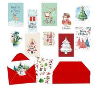 LOVIVER 12 biglietti di Natale assortiti con 12 buste, bomboniere, biglietti di auguri con bastone e con adesivi per donne, uomini e famiglie