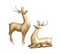 LOVIVER 2 Pezzi di Statuette di Renne, sculture di alci, Ornamenti creativi di Figure di Animali per la casa, Il Soggiorno, Le Feste, i Regali di, Oro