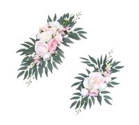 LOVIVER 2 Pezzi Fiori Arco Nozze Ghirlanda Floreale Artificiale Prodotta a Morbida Aspetto Elegante Adatta a Cerimonie Feste Interni, Rosa