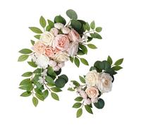 LOVIVER 2 Pezzi Fiori Arco Nozze Ghirlanda Floreale Artificiale Prodotta a Morbida Aspetto Elegante Adatta a Cerimonie Feste Interni, Rosso chiaro
