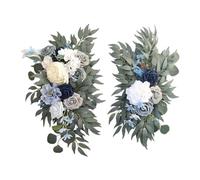 LOVIVER 2 Pezzi Fiori Arco Nozze Ghirlanda Floreale Artificiale Prodotta a Morbida Aspetto Elegante Adatta a Cerimonie Feste Interni, Blu