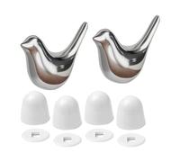 LOVIVER 2 pezzi Tappi coprivite in ceramica per WC per uccelli, Tappi coprivite universali per WC, Argento