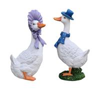 LOVIVER 2 Statuette di Anatre, sculture di Animali, Creative, Divertenti, Carine, Decorative, Statuette Ornamentali per, Esterni, e Cortili.