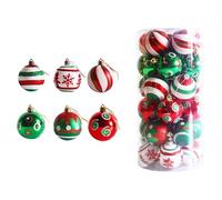 LOVIVER 30 Pezzi di Palline di Natale Colorate Da Appendere, Decorazioni Natalizie Da Appendere, Pendenti Da 2,36 Pollici per Bomboniere di Compleanno, Capoda, Rosso Verde Bianco