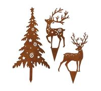 LOVIVER 3x picchetti da giardino natalizi a forma di silhouette, ideali come regalo, versatili e facili da usare, decorazioni da giardino per di