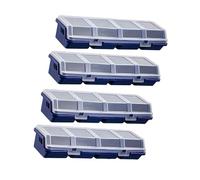 LOVIVER 4x Organizer per viti con coperchi, 4 scomparti, contenitori, scatole, custodie per chiodi, viti, componenti elettronici, casa, Blu