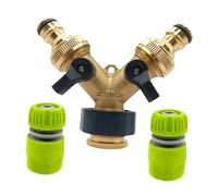 LOVIVER Adattatore per Tubo Flessibile da Giardino, 2 Vie, Resistente, Facile da installare, connettore in Ottone Robusto a Forma di Y Portatile, divisore per