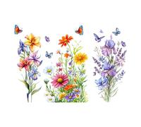 LOVIVER Adesivi murali con farfalle e fiori, eleganti carte da parati in PVC, decorazioni artistiche per sfondo, feste, camera da letto