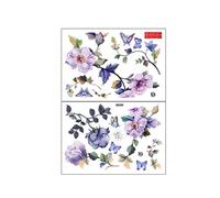 LOVIVER Adesivo murale a forma di fiore, decalcomania da parete creativa e realistica, fai da te, decorazione ad acquerello per la casa, per camera da letto,