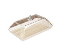 LOVIVER Alzata Torta con Cupola Espositore Porta Torte Vassoio con Coperchio per Dessert Pane Frutta E Formaggi Adatta Da Pranzo Festa di Compleanno, M 31cmx21cmx2.5cm