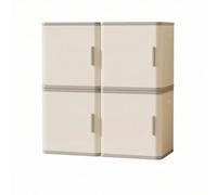 LOVIVER Armadio Portaoggetti Bambini Scaffale Cubo Cassettiera Modulare Mobile Contenitore in Hdpe a Struttura Componibile con 4 Moduli Impilabili Adatto per, Moderno Semplice, Base