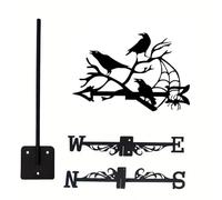 LOVIVER Banderuola segna in Metallo con Supporto, Ornamento Nero, Regalo Artistico, indicatore di direzione del, banderuole in Metallo