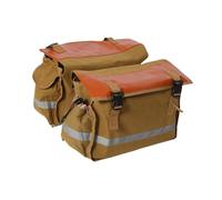 LOVIVER Bike Pannier Borsa Doppia per Portapacchi Posteriore Bicicletta con Scomparti Capienti E Tasca Laterale in Tela Resistente Adatta per Pendolari E, Marrone Scuro