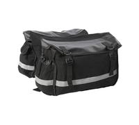 LOVIVER Bike Pannier Borsa Doppia per Portapacchi Posteriore Bicicletta con Scomparti Capienti E Tasca Laterale in Tela Resistente Adatta per Pendolari E, Nero