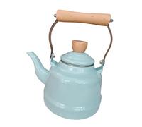 LOVIVER Bollitore Da Tè in Ceramica Smaltata Teiera con Manico in Legno Resistente Al Calore Compatibile con Tutti Adatto per Preparare Tè Caffè E, Verde