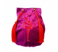 LOVIVER Borsa Porta Palla Ginnastica Sacca Borsa Zaino Custodia in Velluto Morbido con Look Strutturato Coulisse Scorrevole con Occhielli Tracolle Lunghe, Rose Red 1, L