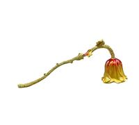 LOVIVER Candela rustica artigianale che spegne il fuoco, ornamento classico con manico lungo, per regali per innamorati, Rosso Dorato