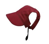 LOVIVER Cappello da Baseball Cane Copricapo per Cani Regolabile Sunbonnet in Tela Resistente con Fori per Le Orecchie E Visiera per Protezione dal Sole Adatto, Rosso, M