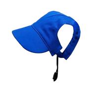 LOVIVER Cappello da Baseball Cane Copricapo per Cani Regolabile Sunbonnet in Tela Resistente con Fori per Le Orecchie E Visiera per Protezione dal Sole Adatto, Blu, S