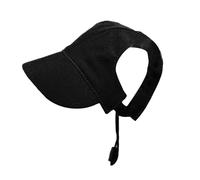LOVIVER Cappello da Baseball Cane Copricapo per Cani Regolabile Sunbonnet in Tela Resistente con Fori per Le Orecchie E Visiera per Protezione dal Sole Adatto, Nero, XL