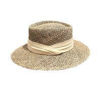 LOVIVER Cappello da sole da donna Cappello di paglia francese alla moda per vacanze al parco, escursioni, campeggio, beige
