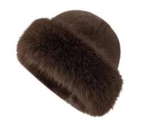 LOVIVER Cappello Invernale in Pelliccia Sintetica per Donna, Berretto, Cappello Cosacco Russo per Ciclismo, Marrone