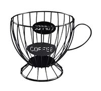 LOVIVER Capsula di Caffè Cestello Portaoggetti Cestino per Tazza Da Caffè Vintage Porta Organizer per Hotel , Nero