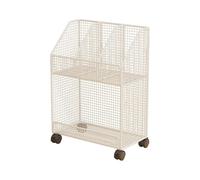 LOVIVER Carrello portaoggetti mobile con ruote, comodo carrello portaoggetti in rete, organizer per file su ruote per la biblioteca di casa e dormitorio, 2 Strato Bianco