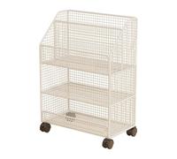 LOVIVER Carrello portaoggetti mobile con ruote, comodo carrello portaoggetti in rete, organizer per file su ruote per la biblioteca di casa e dormitorio, Bianco 3 Strati