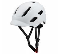LOVIVER Casco da Bici Profilo Rotondo Brim Anteriore Cinghia Regolabile Materiale PC/Posteriore Led Ricaricabile Ventilazioni Multiple Adatto Fuori Porta E Percorso, Bianco, L 57-61CM