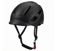 LOVIVER Casco da Bici Profilo Rotondo Brim Anteriore Cinghia Regolabile Materiale PC/Posteriore LED Ricaricabile Ventilazioni Multiple Adatto Fuori Porta E Percorso, Nero, L 57-61CM