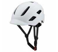LOVIVER Casco da Bici Profilo Rotondo Brim Anteriore Cinghia Regolabile Materiale PC/Posteriore LED Ricaricabile Ventilazioni Multiple Adatto Fuori Porta E Percorso, Bianco, XL 58-62CM