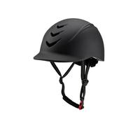 LOVIVER Casco Ippico con di Ventilazione Frontali E Sottogola Regolabile in Testo per Passeggiate E Lezioni Settimanali in, Nero, 58-62cm