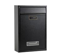 LOVIVER Cassetta postale con serratura senza chiave, montaggio a parete, 22x8,5x32 cm, accessorio con foro di montaggio, cassetta postale leggera per la, Nero Opaco