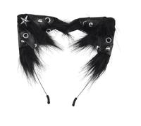 LOVIVER Cerchietto con orecchie di gatto per Halloween, elegante accessorio per capelli per feste in maschera, Nero