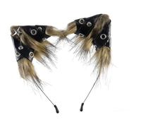 LOVIVER Cerchietto con orecchie di gatto per Halloween, elegante accessorio per capelli per feste in maschera, Vetro Giallo