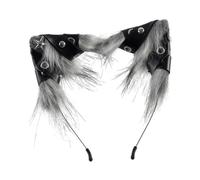 LOVIVER Cerchietto con orecchie di gatto per Halloween, elegante accessorio per capelli per feste in maschera, Grigio Scuro