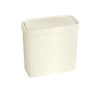 LOVIVER Cestino per la Spazzatura Stretto e Sottile per Il Bagno, 11x5,3x10,7 Pollici, per Contenitore per rifiuti Rettangolare per Ufficio Domestico, Bianco Crema