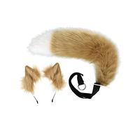 LOVIVER Coda di in Finta Pelliccia, Fascia Comoda per Capelli con Orecchie pelose Facili da Indossare per Accessori per Costumi per Bambini Masquerade, Cammello Bianco