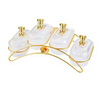 LOVIVER Contenitore per, contenitore per verdure, vassoio per colazione da banco, vassoio ornamentale per snack, 4 scomparti per hotel e, Chiaro