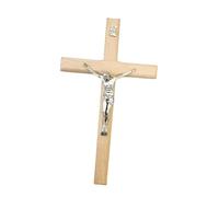 LOVIVER Crocifisso Da Parete in Legno, 11,5x20 Cm Scultura Di Gesù, Statua Religiosa, Statuetta Sacra, Gesù Crocifisso, Decorazione per Natale, Pasqua, Giorno Del Ringraziamento, Colore Del Legno