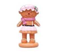 LOVIVER Decorazione natalizia a forma di, scultura decorativa da collezione, figura da tavolo per cucina e soggiorno invernali, Gonna Rosa