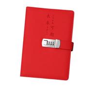 LOVIVER Diario con Lucchetto Notebook Segreto Combinazione Serratura Agenda Protetta Materiale Pelle PU Resistenza Acqua Taccuino Appunti Privati Sicuri, Rosso